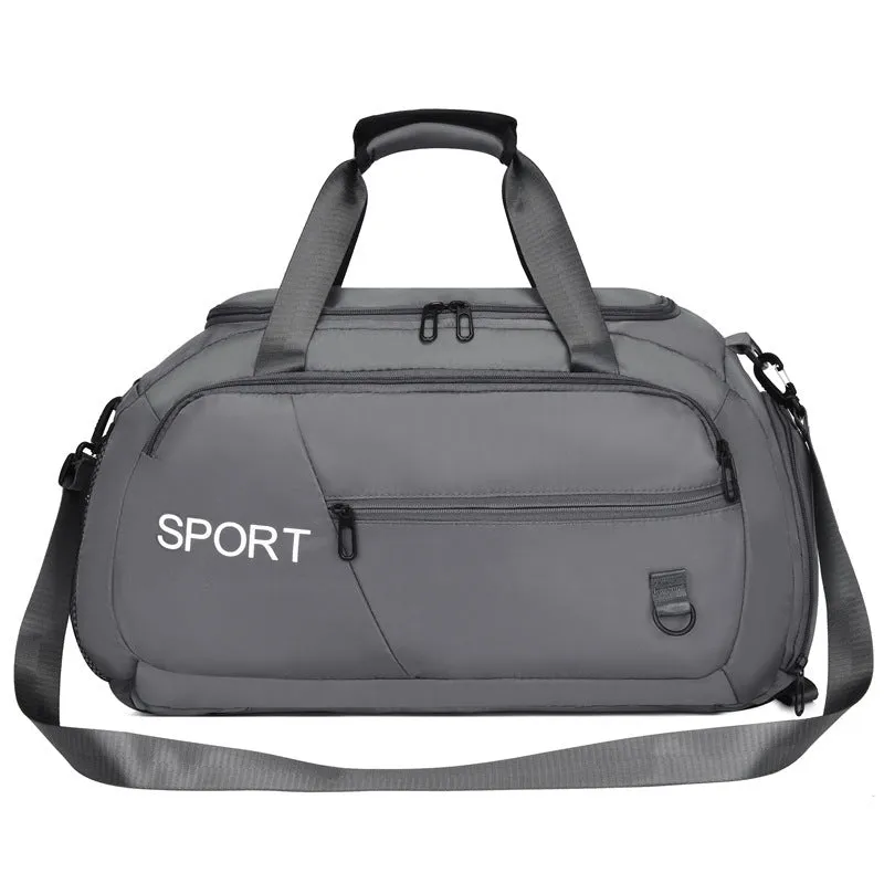 Waterproof gym backpack with separate shoes compartment and multiple pockets in light green colour