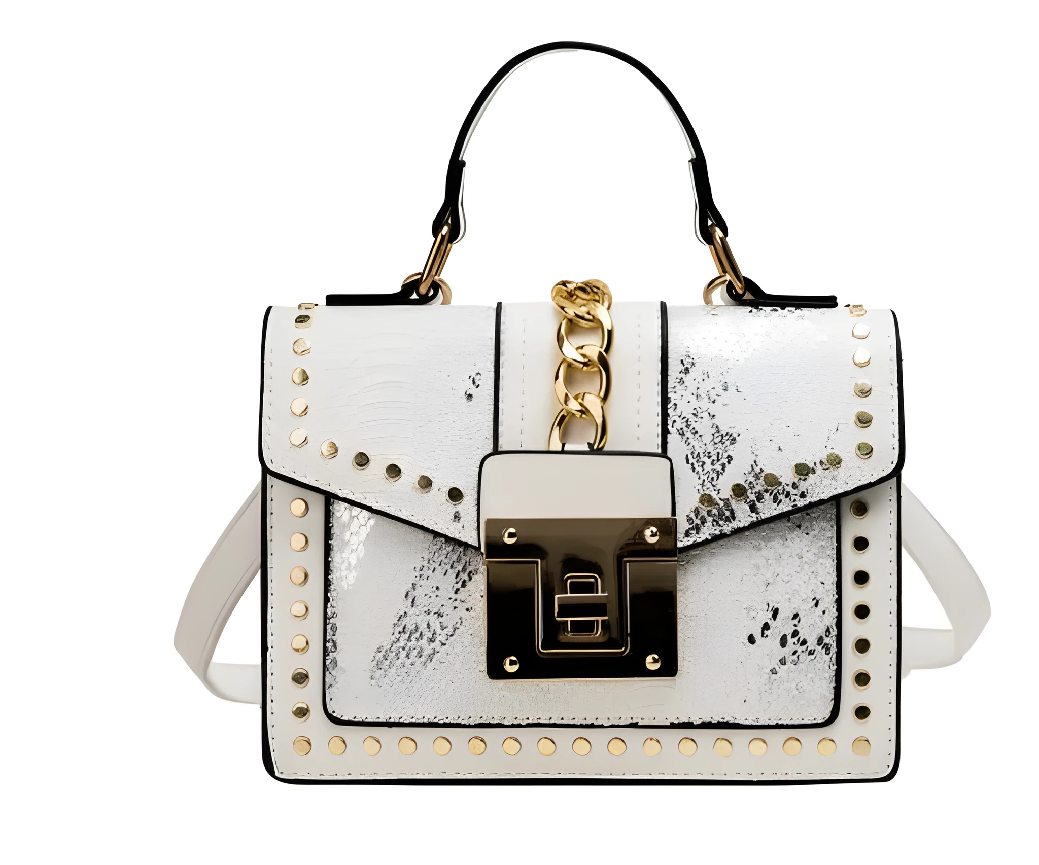 Women's alligator-textured PU shoulder bag in beige, 21cm length, compact size for essentials