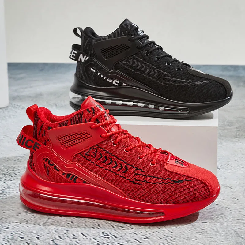 Cushion damping running shoes with mesh upper and EVA sole in black colour
