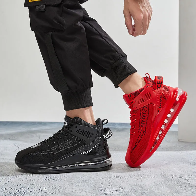 Cushion damping running shoes with mesh upper and EVA sole in black colour