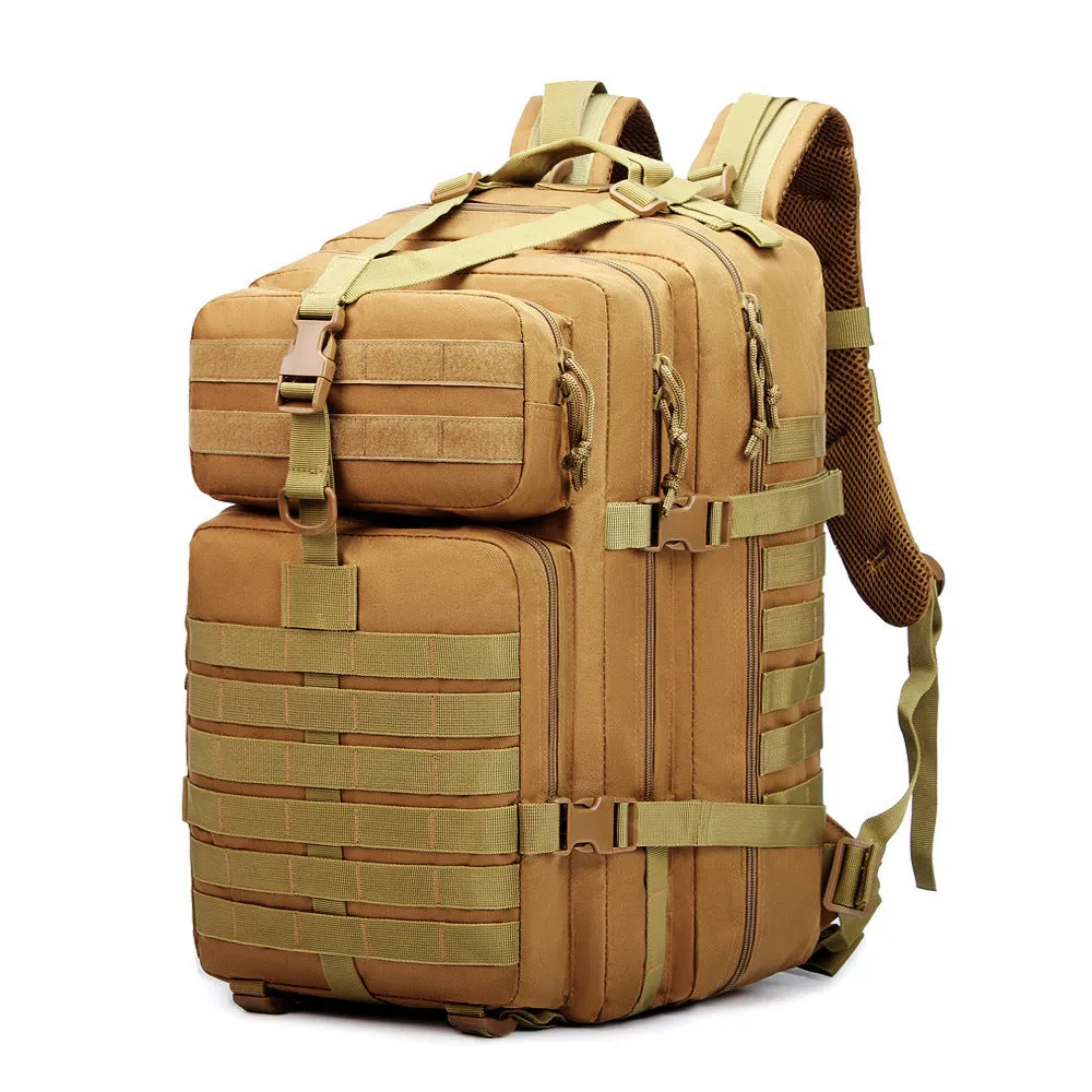 Outdoor army camouflage multi-functional backpack in Jungle Camouflage pattern with Oxford cloth material and 36-55L capacity