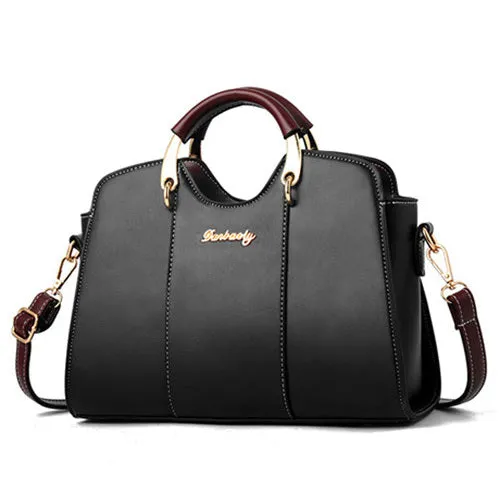 Women's PU shoulder bag handbag with zipper closure in wine red, 28.5x27x10cm