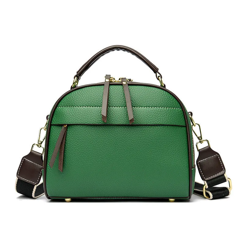 Women's soft PU crossbody bag in black, burgundy, khaki, green, 22x10x18 cm, for spring summer daily use