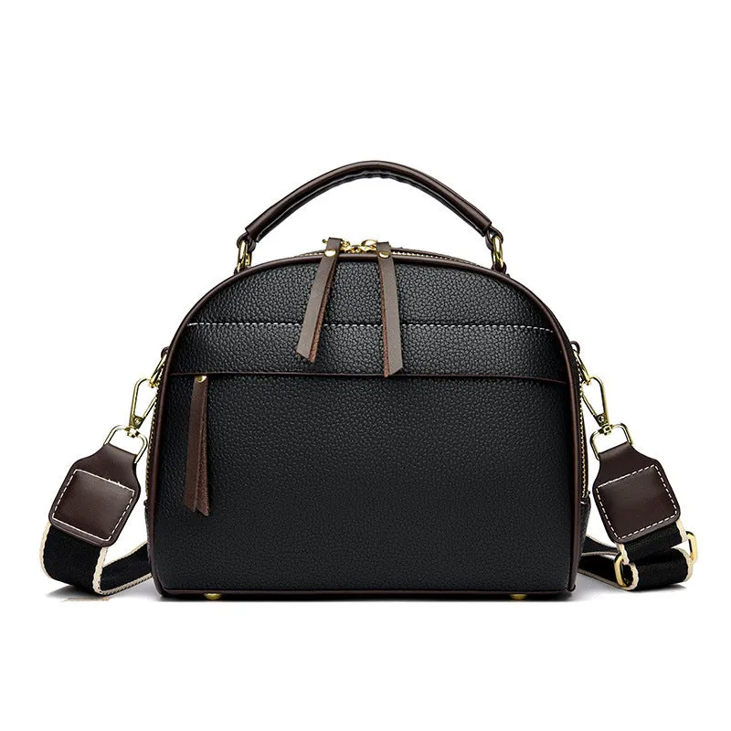 Women's soft PU crossbody bag in black, burgundy, khaki, green, 22x10x18 cm, for spring summer daily use