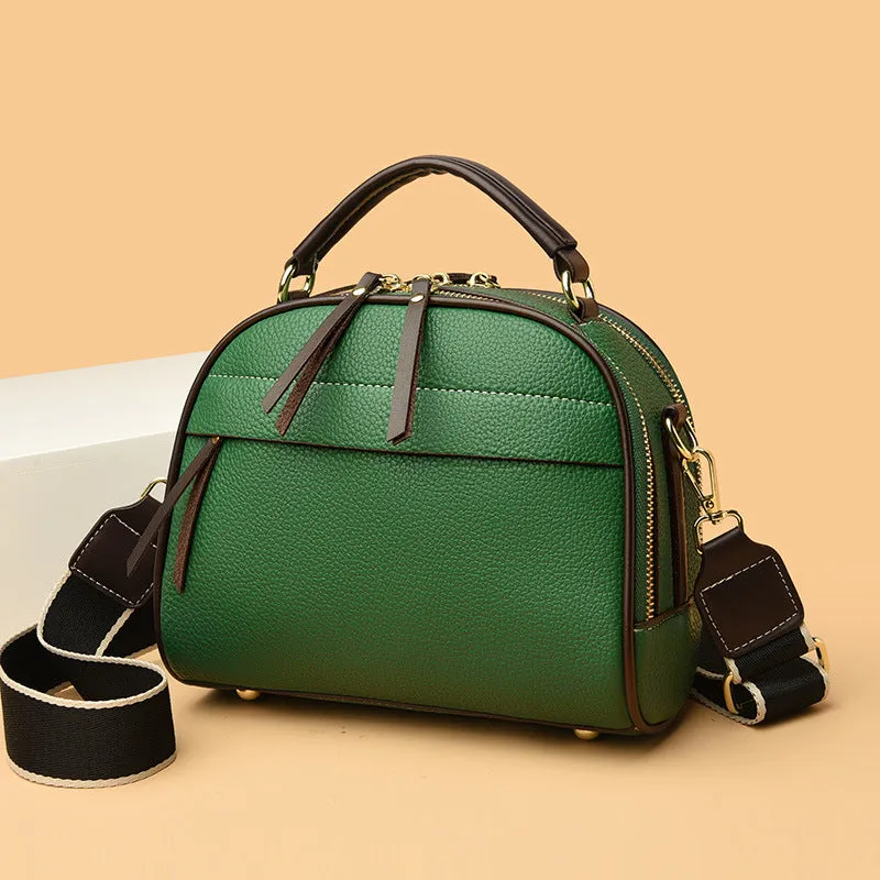 Women's soft PU crossbody bag in black, burgundy, khaki, green, 22x10x18 cm, for spring summer daily use