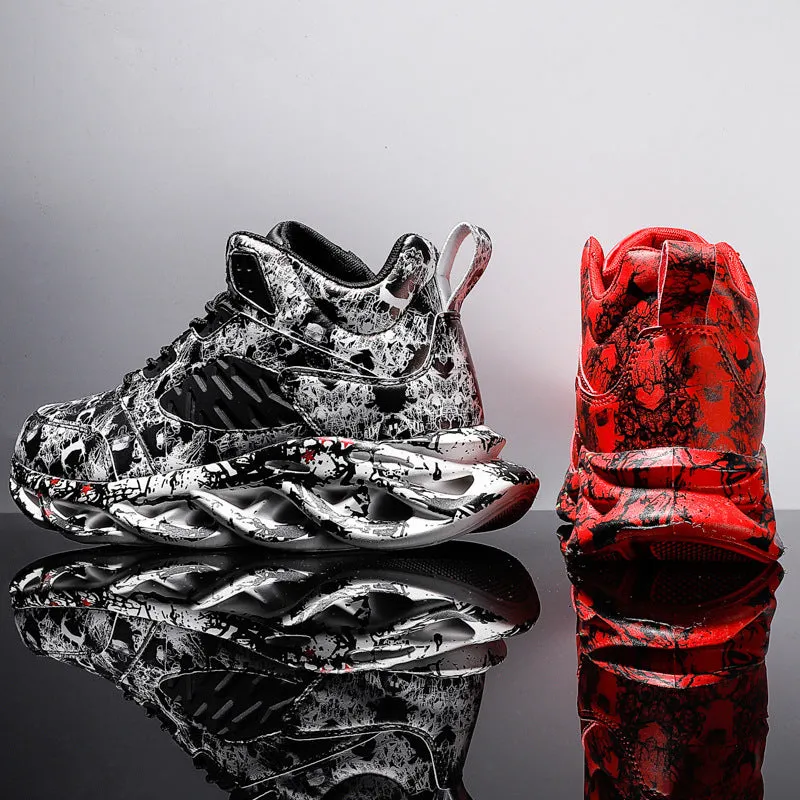 Men's camouflage sports leisure blade old shoes with round toe, low top, rubber sole and front tie in summer style