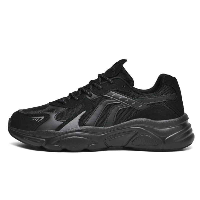 Men's collapse flat plus size casual sneakers in black and beige, low heel 1-3cm, sizes 36-46