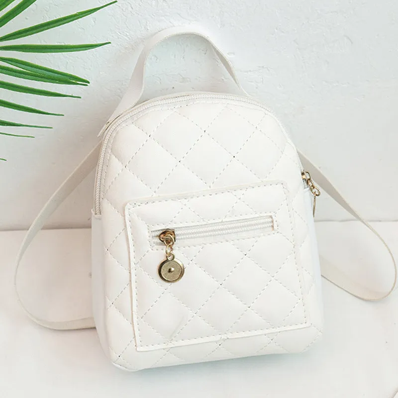 Girls' embroidered Korean-style hardback backpack in square shape, shown in pink colour.