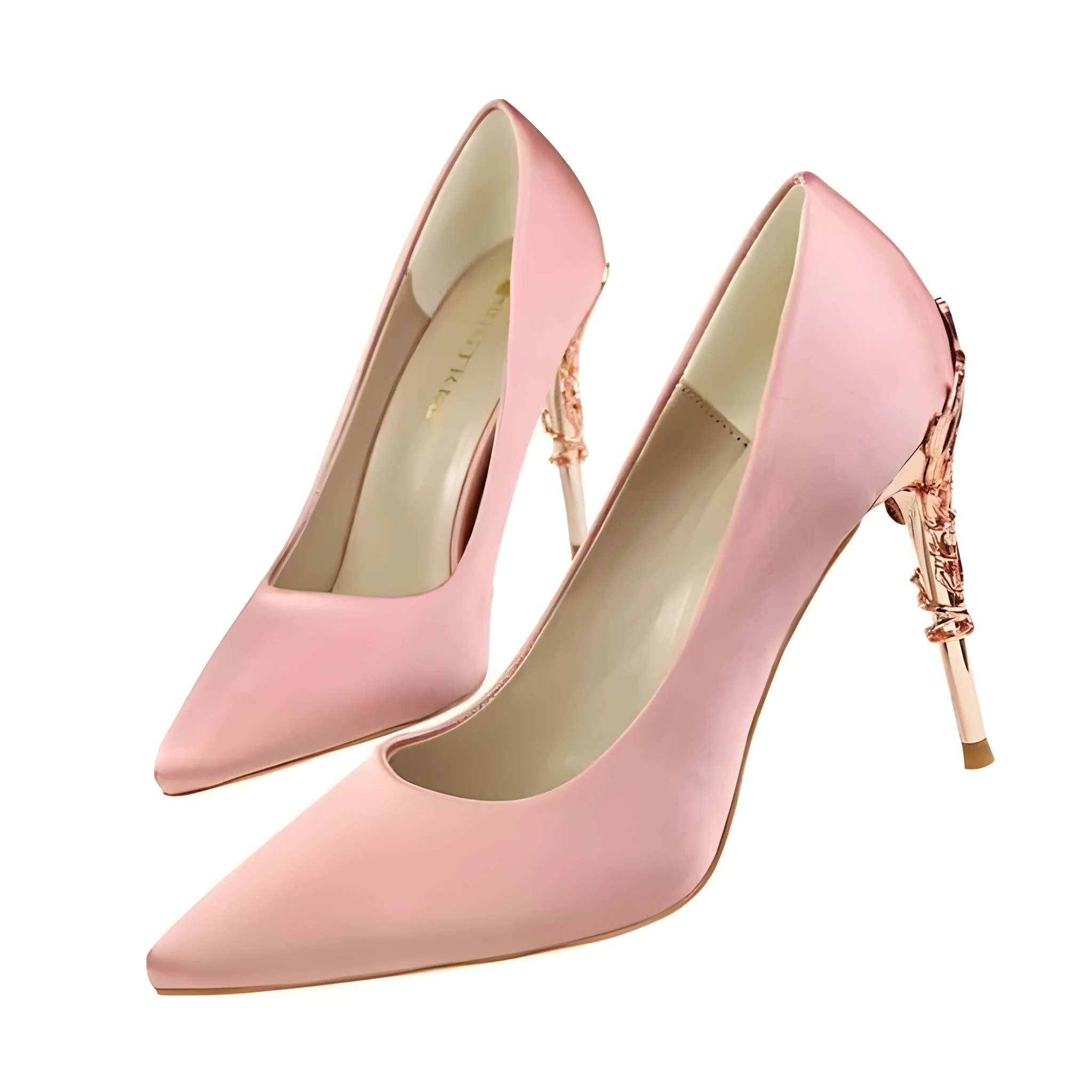 LAKESHI women's metal-engraved high heel shoes with 10cm heel, available in multiple colours