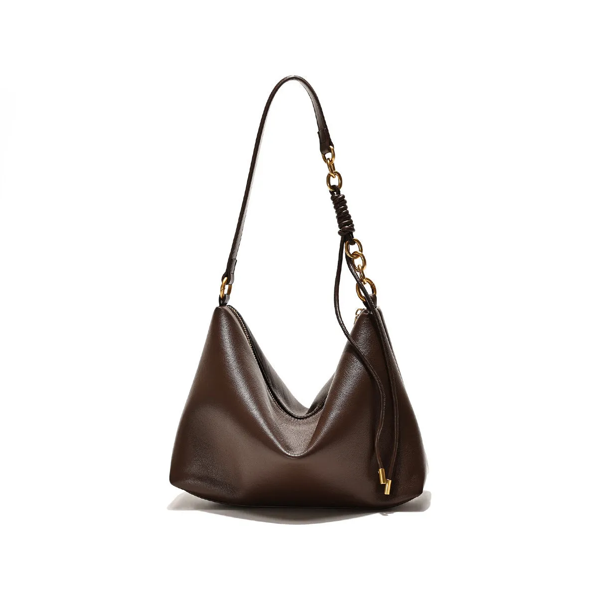 Fashion shoulder underarm messenger bag in PU leather, black colour, size 27x9x18cm