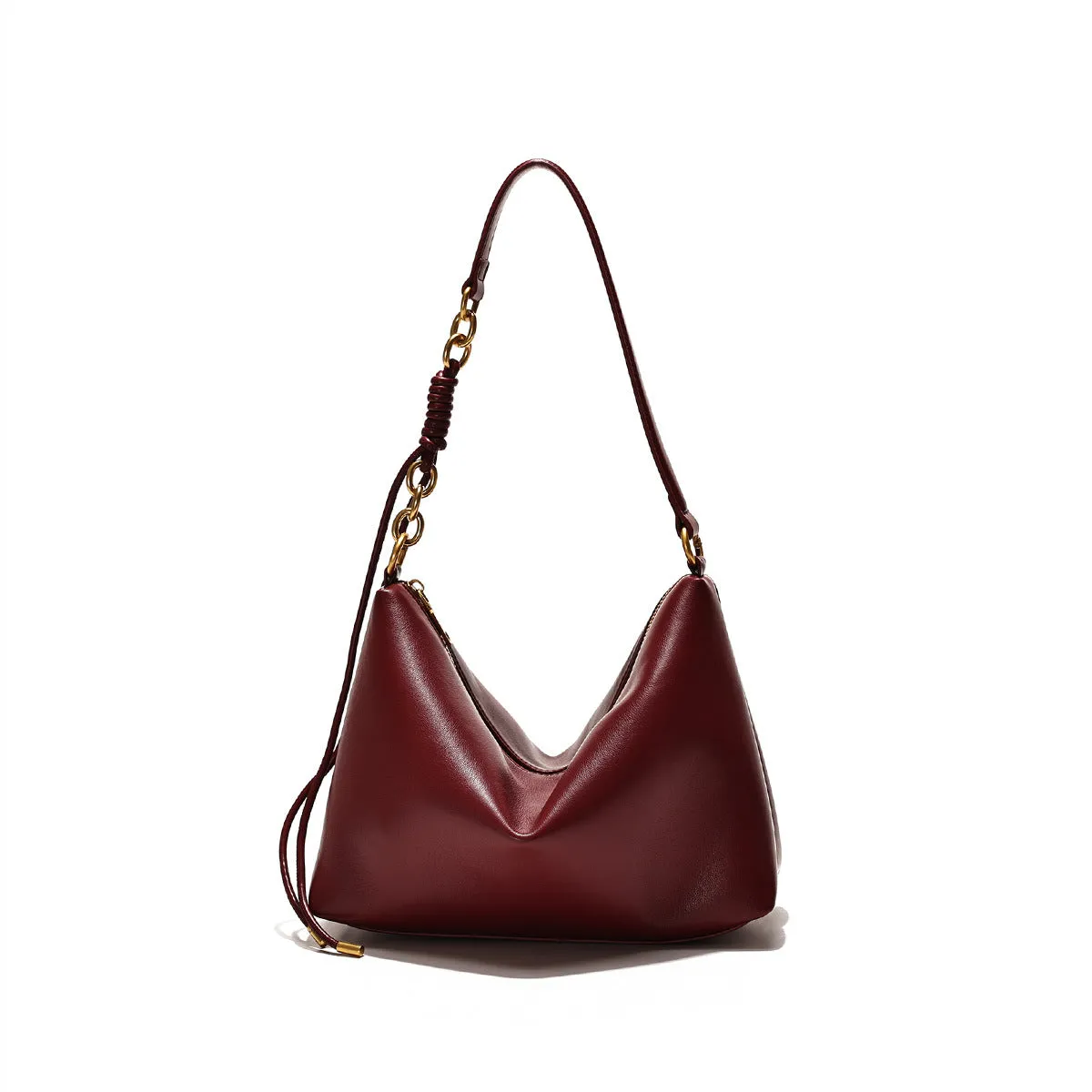 Fashion shoulder underarm messenger bag in PU leather, black colour, size 27x9x18cm