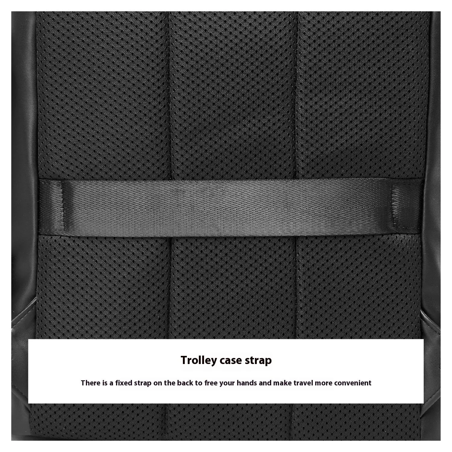 Men's black PU leather backpack large capacity business computer bag with waterproof function