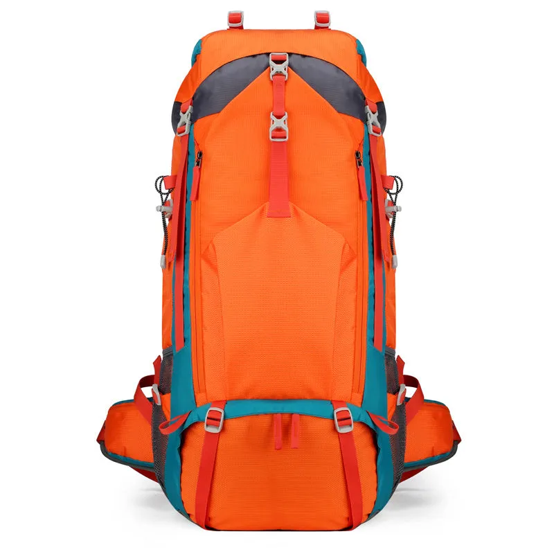 Professional outdoor hiking backpack 70L in black, ultra-light and waterproof for camping