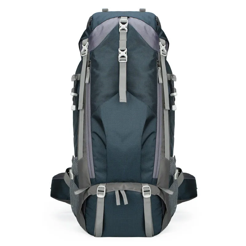 Professional outdoor hiking backpack 70L in black, ultra-light and waterproof for camping