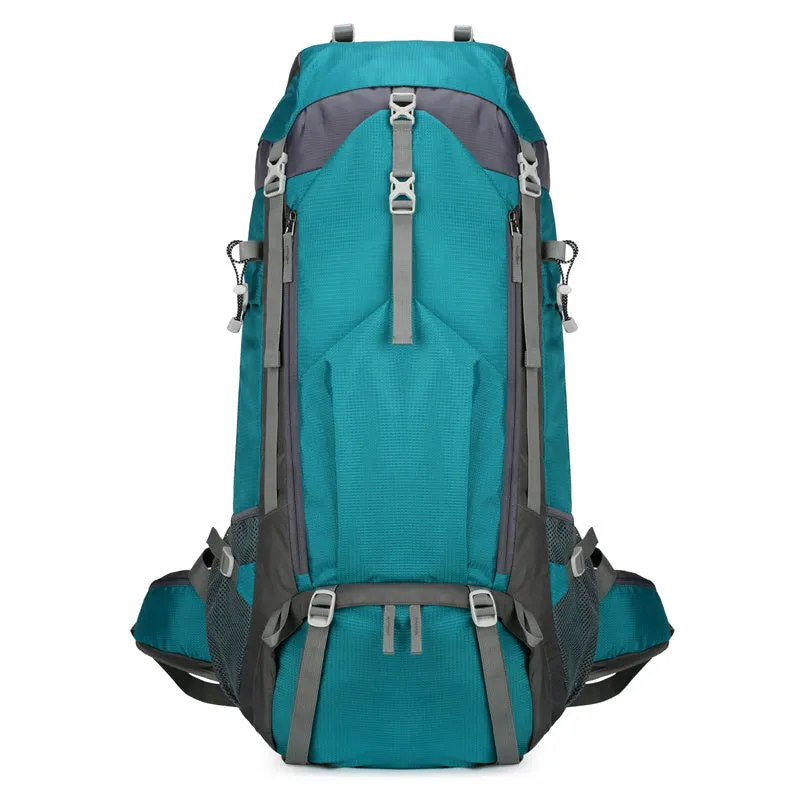 Professional outdoor hiking backpack 70L in black, ultra-light and waterproof for camping