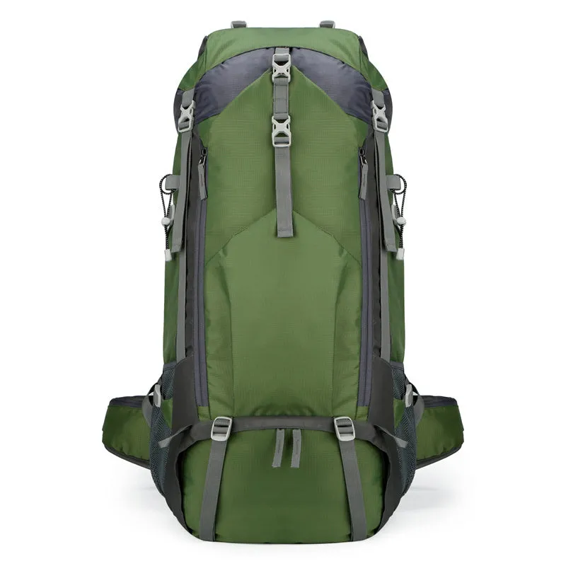 Professional outdoor hiking backpack 70L in black, ultra-light and waterproof for camping