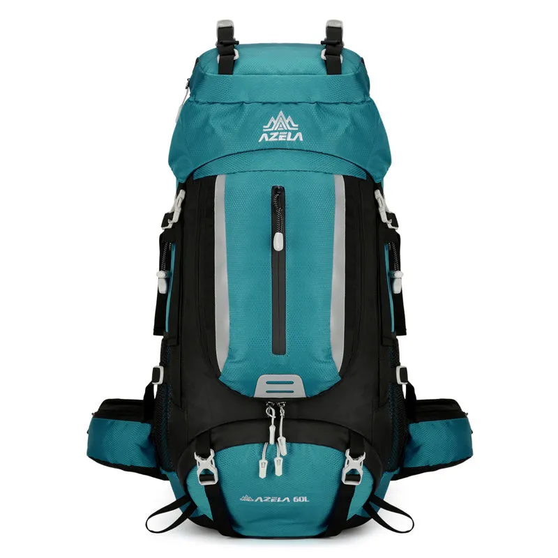 New outdoor mountaineering bag large capacity lightweight waterproof professional hiking camping backpack in blue