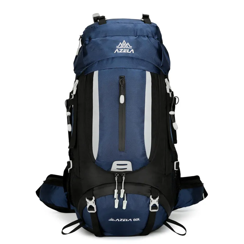 New outdoor mountaineering bag large capacity lightweight waterproof professional hiking camping backpack in blue