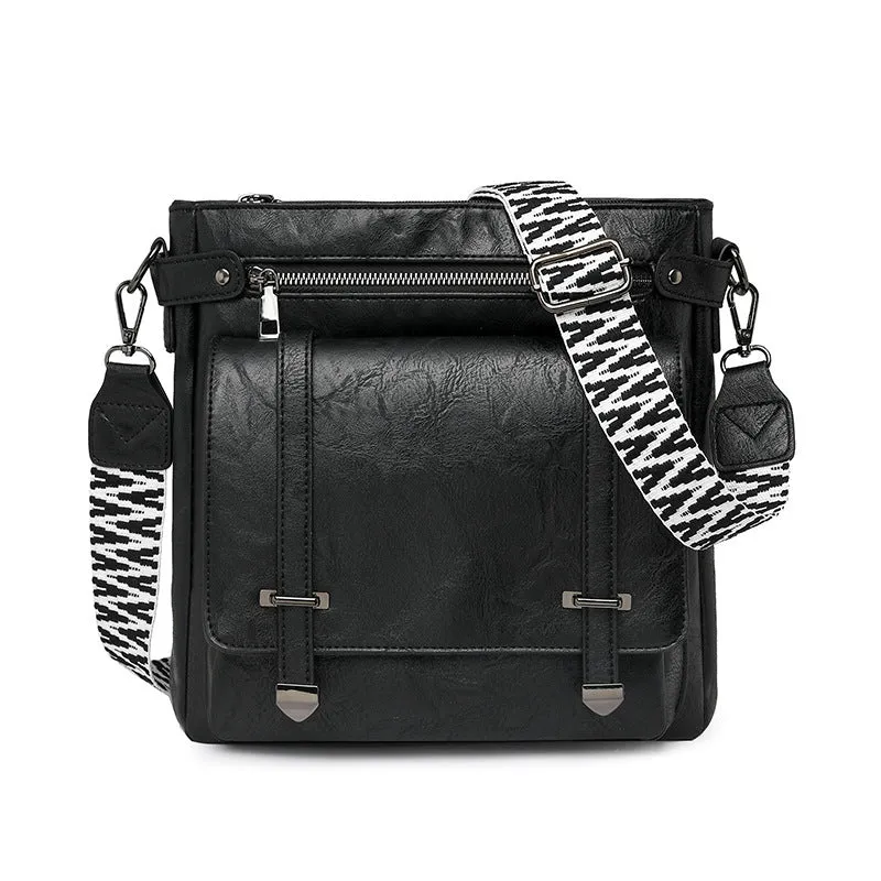 Women's PU large capacity multi-pocket bucket bag in two-tone coffee for leisure travel