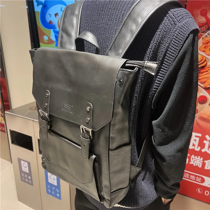 Unisex college style travel backpack in solid colour with large capacity for business travel