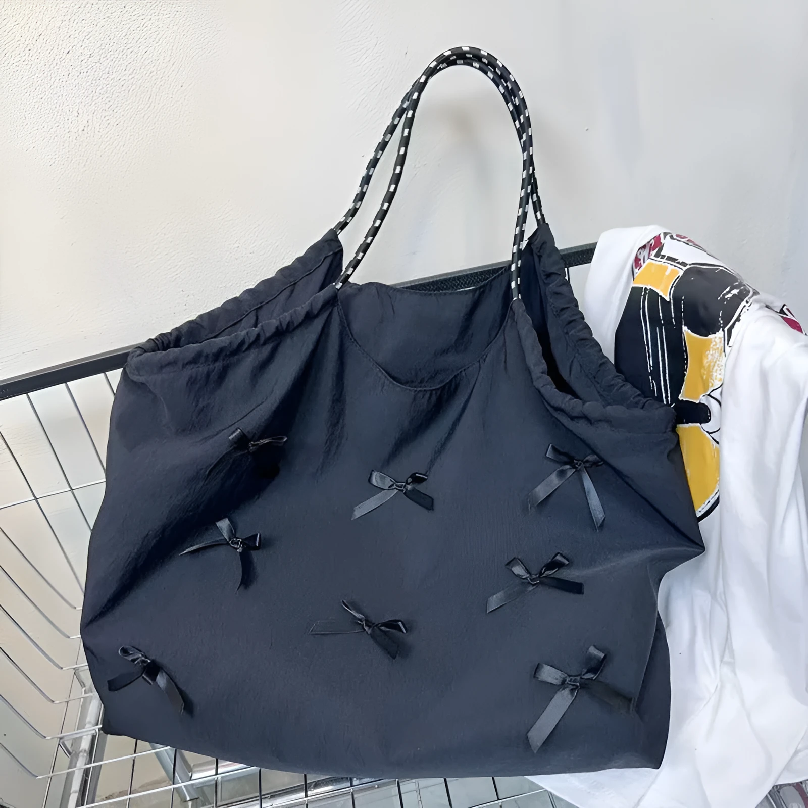 Women's soft Oxford cloth large capacity casual bow bag crossbody shoulder bag Urban Simplicity style