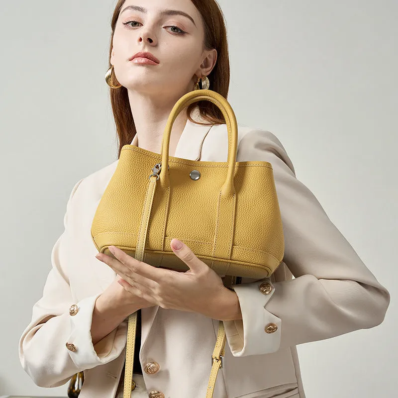 Genuine leather crossbody bag in soft first layer cowhide, horizontal square shape, available in multiple colours