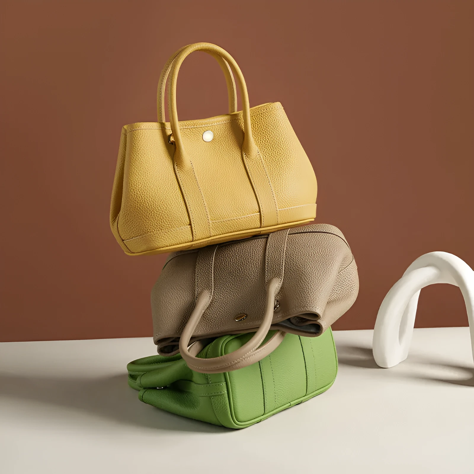 Genuine leather crossbody bag in soft first layer cowhide, horizontal square shape, available in multiple colours
