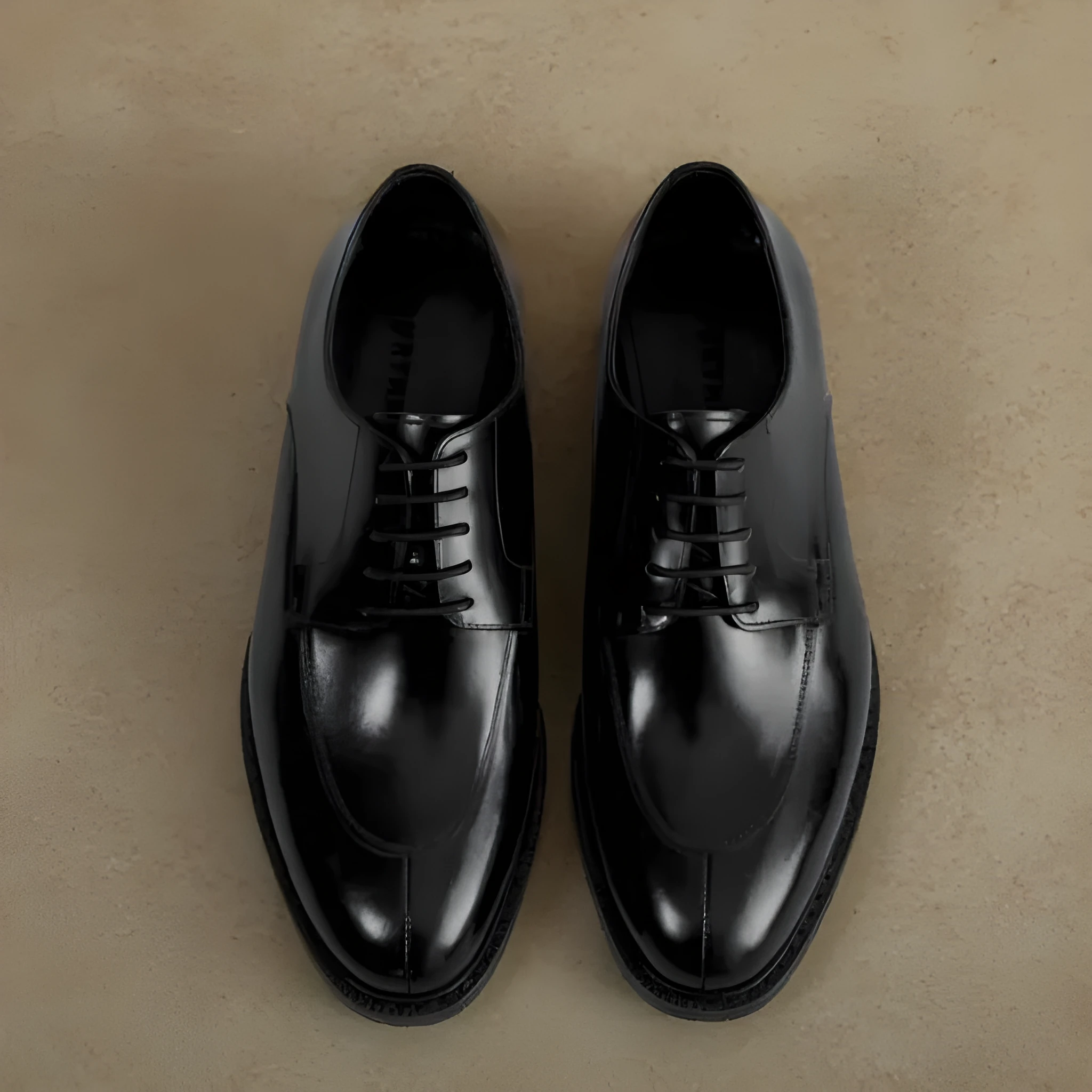 Plus size men's leather formal shoes with warped toe cap in black, first layer cowhide upper