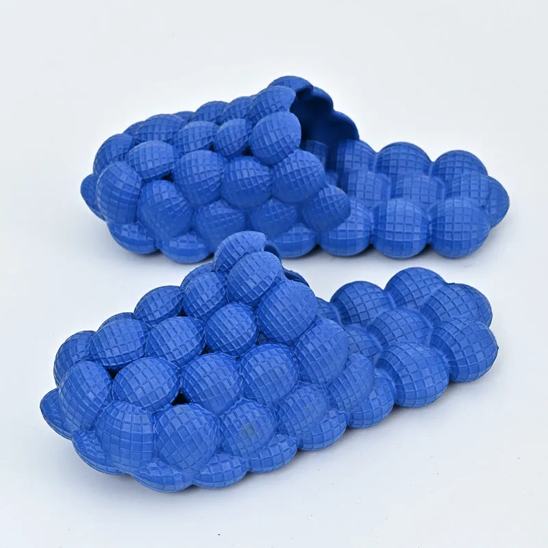 New summer EVA massage mesh bubble bathroom slides with anti-skid sole in beige colour
