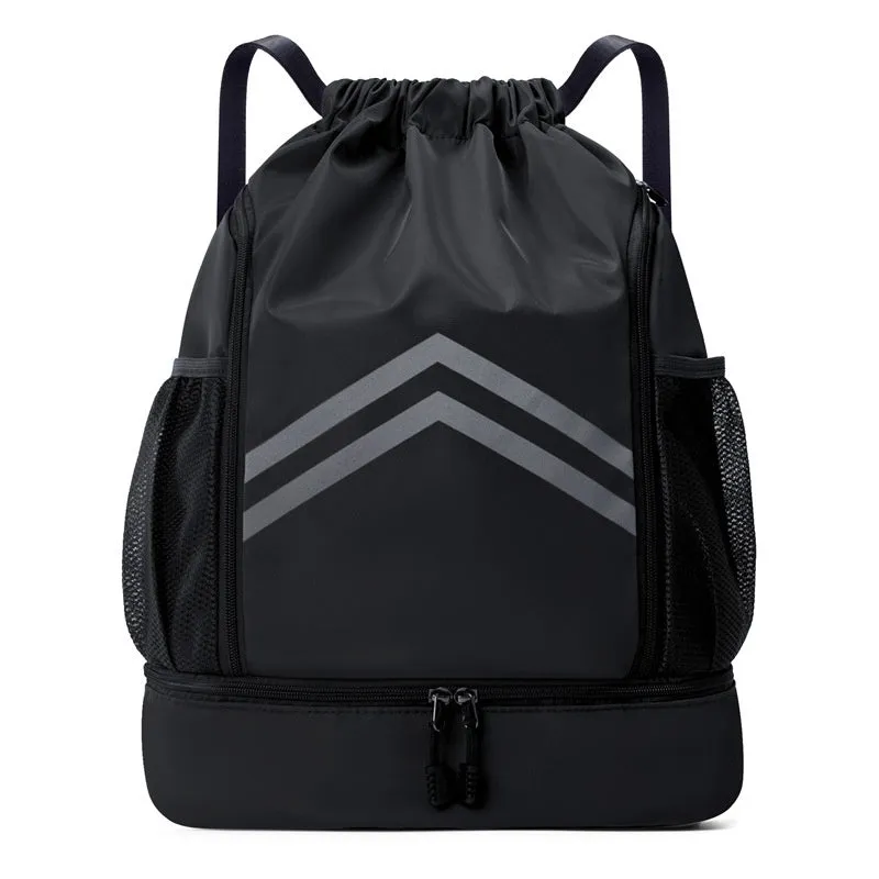 Men's reflective drawstring sports backpack in Oxford cloth for basketball and hiking