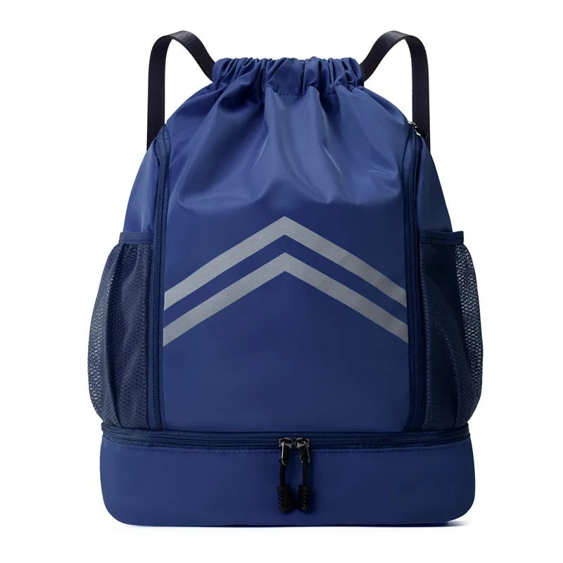 Men's reflective drawstring sports backpack in Oxford cloth for basketball and hiking