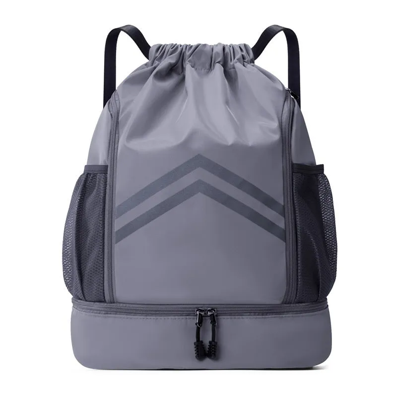 Men's reflective drawstring sports backpack in Oxford cloth for basketball and hiking