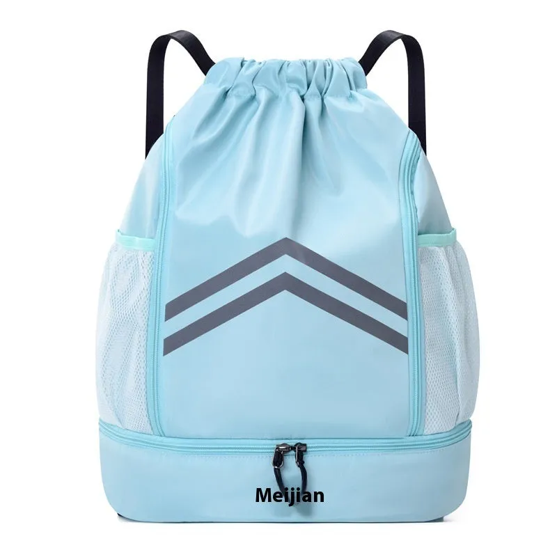 Men's reflective drawstring sports backpack in Oxford cloth for basketball and hiking