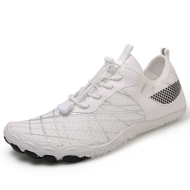 Breathable outdoor beach shoes with non-slip natural rubber outsole front lace-up design multiple colours available