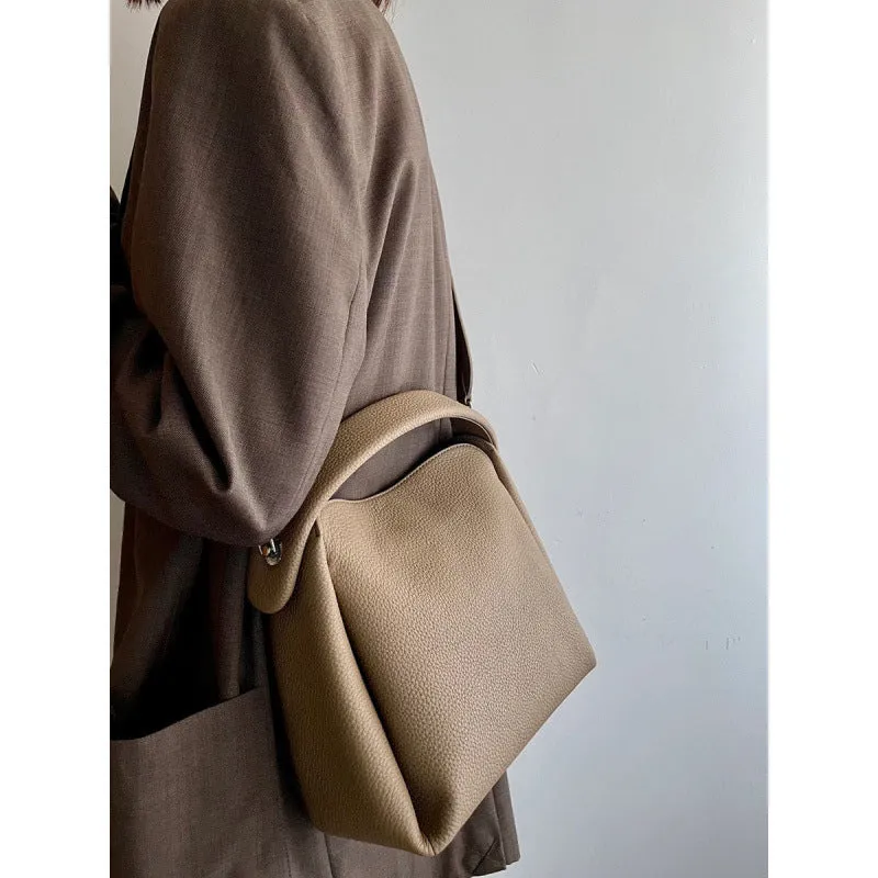 Women's grey corduroy shoulder messenger bag with PU lining, 24x10x17cm, on a plain background