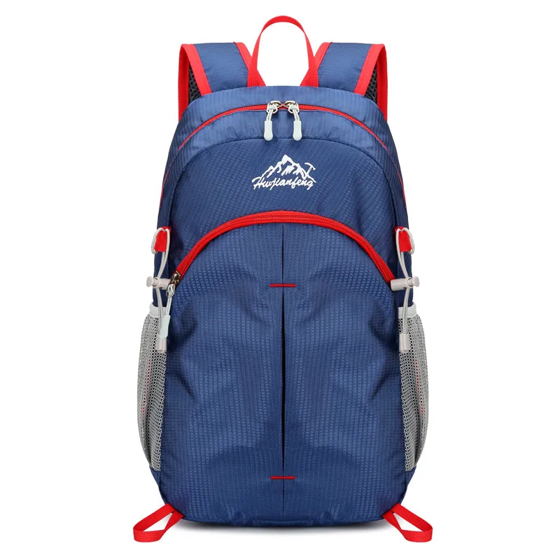 Multi functional outdoor cycling hiking running backpack in black with breathable mesh back panel and adjustable straps