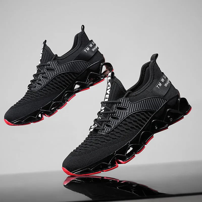 Blade Sports solid colour mesh casual running shoes with rubber sole