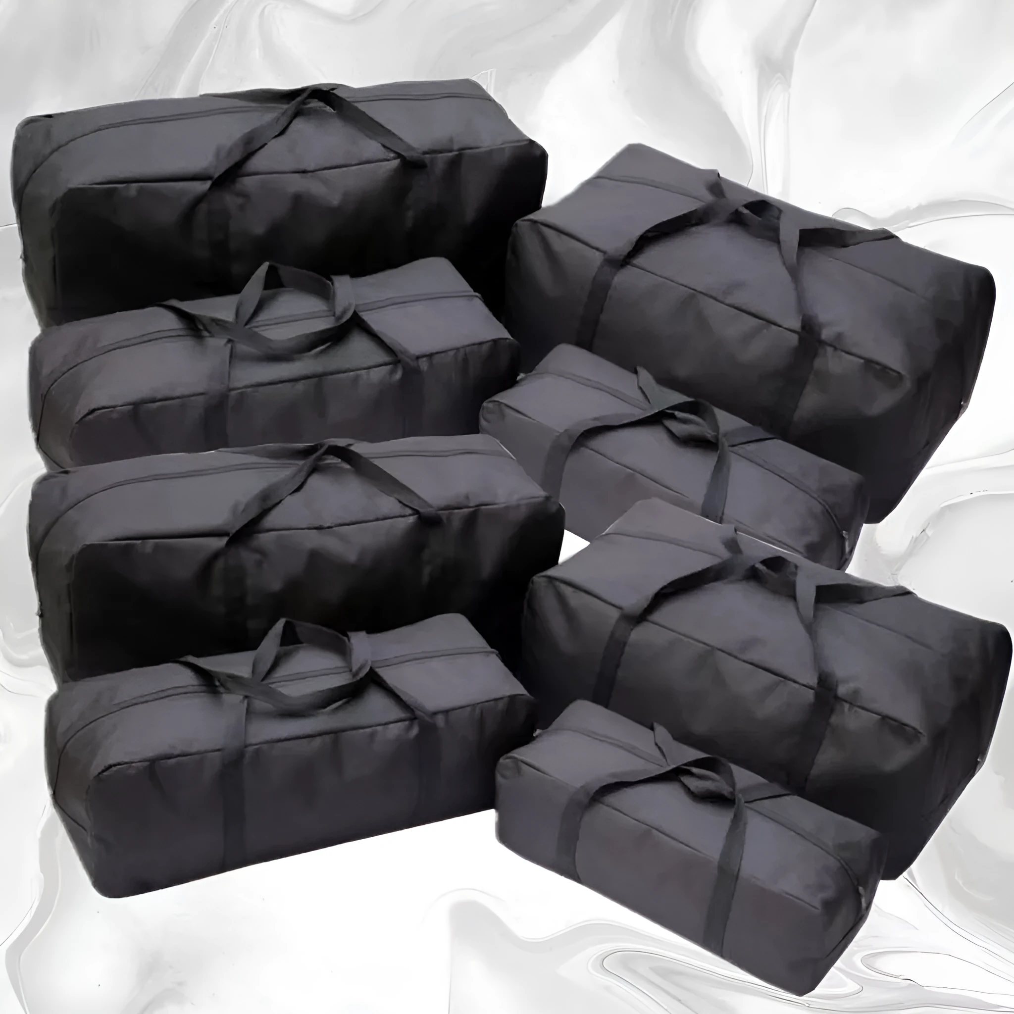 Thick waterproof Oxford cloth outdoor storage bag in black, cube shape, for cycling use