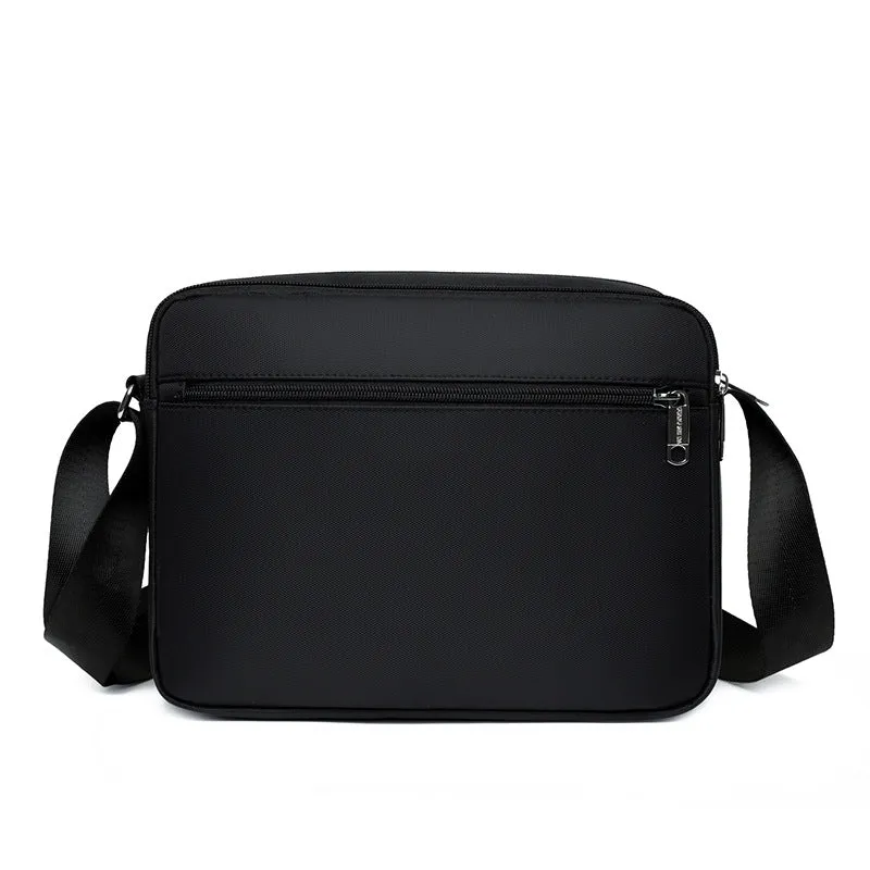 Men's black Oxford cloth horizontal multi-layer messenger bag for daily matching