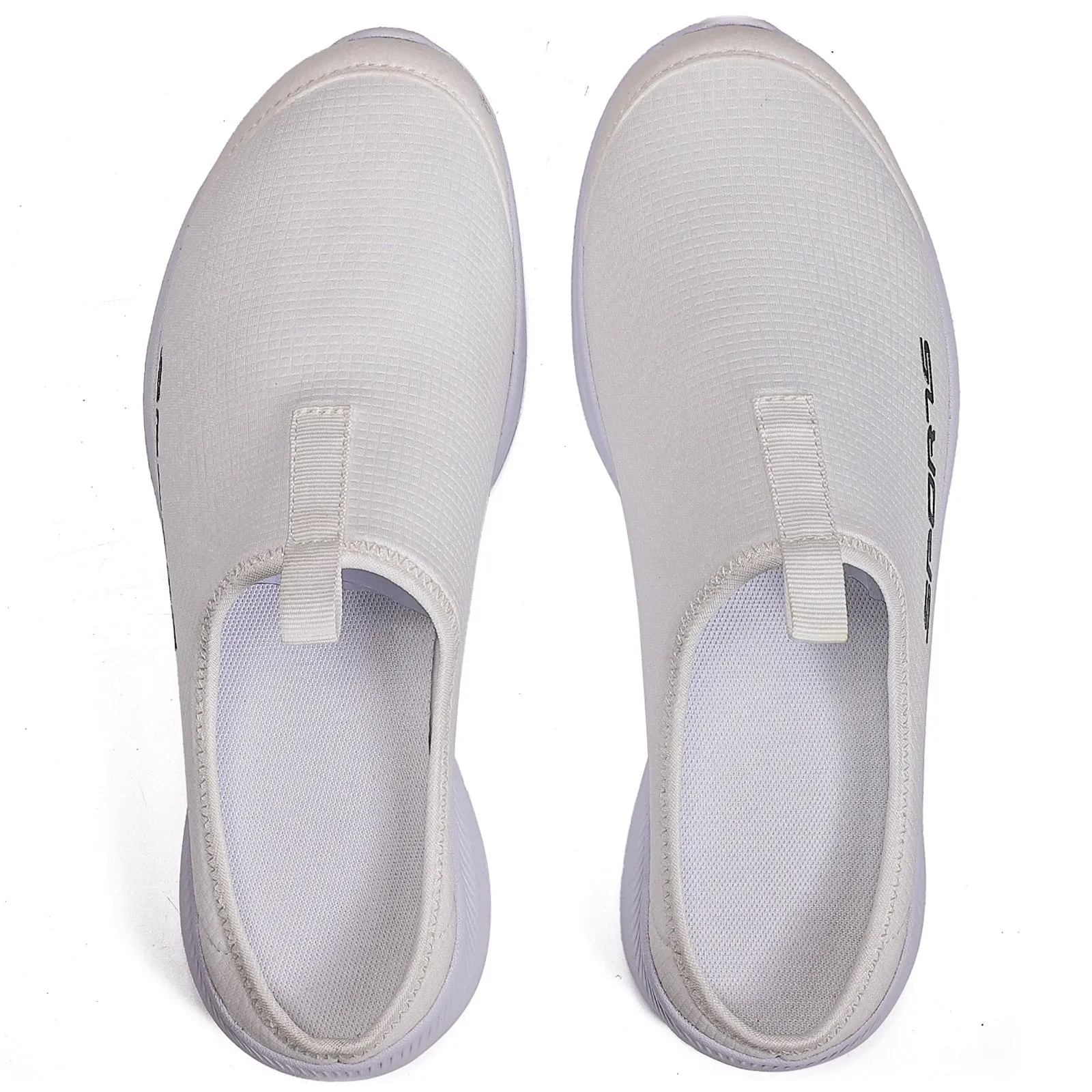 Men's breathable mesh half slippers in khaki with EVA sole, shown on a light background