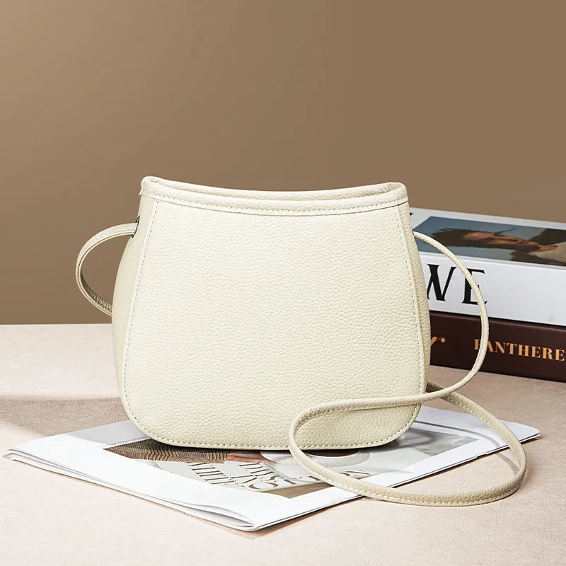Women's genuine cowhide leather messenger bag in square vertical model with internal organiser compartments