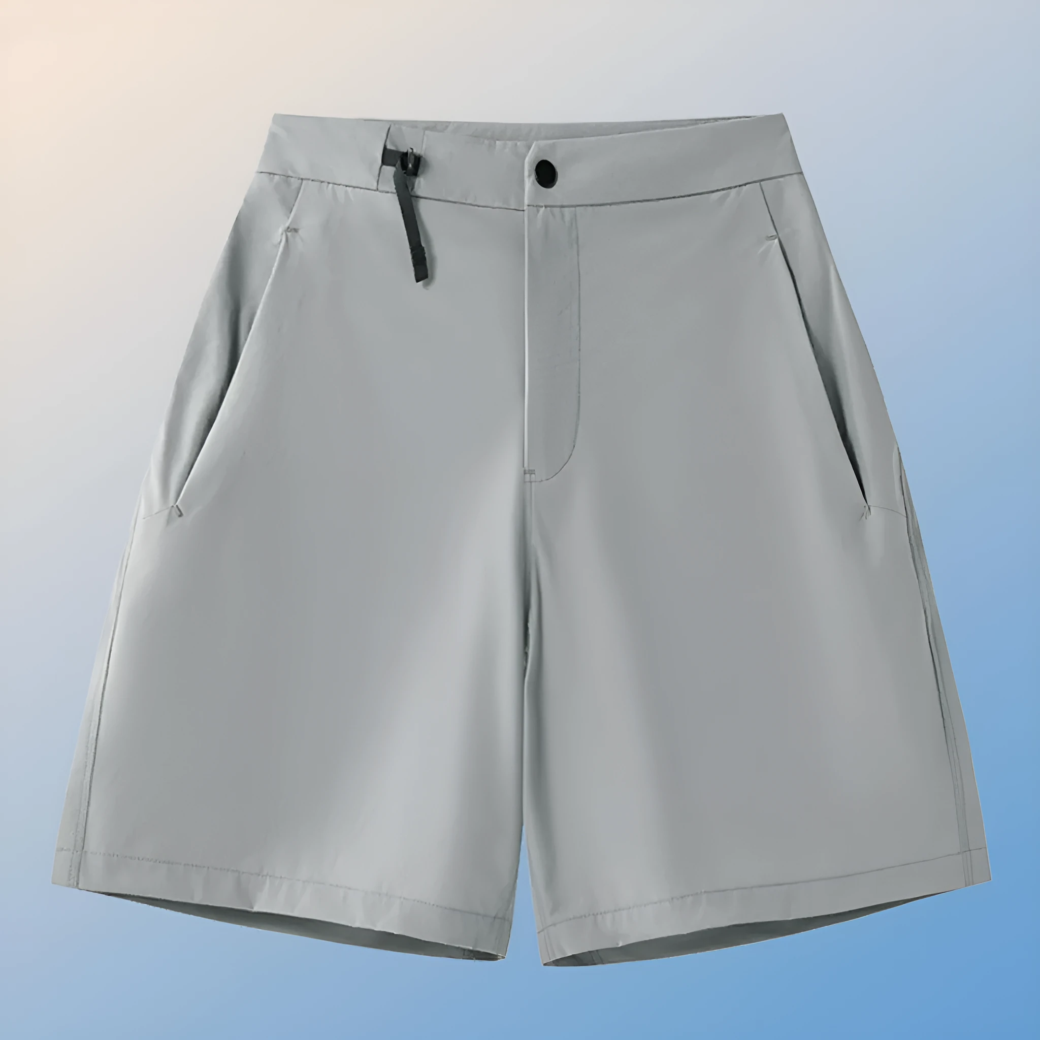Men's solid colour sports shorts with 3D cut and stretch fabric for running.