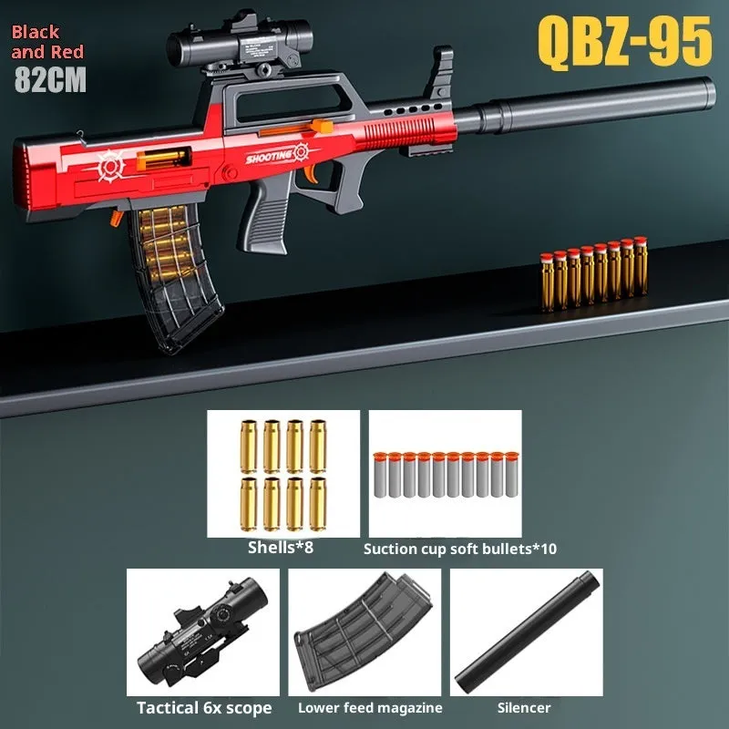 Assault rifle hand pull can launch simulation toy gun in blue plastic