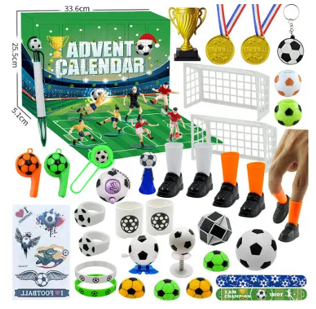 Christmas Countdown Blind Box Assembly Building Blocks plastic football themed toy for children aged 3-6