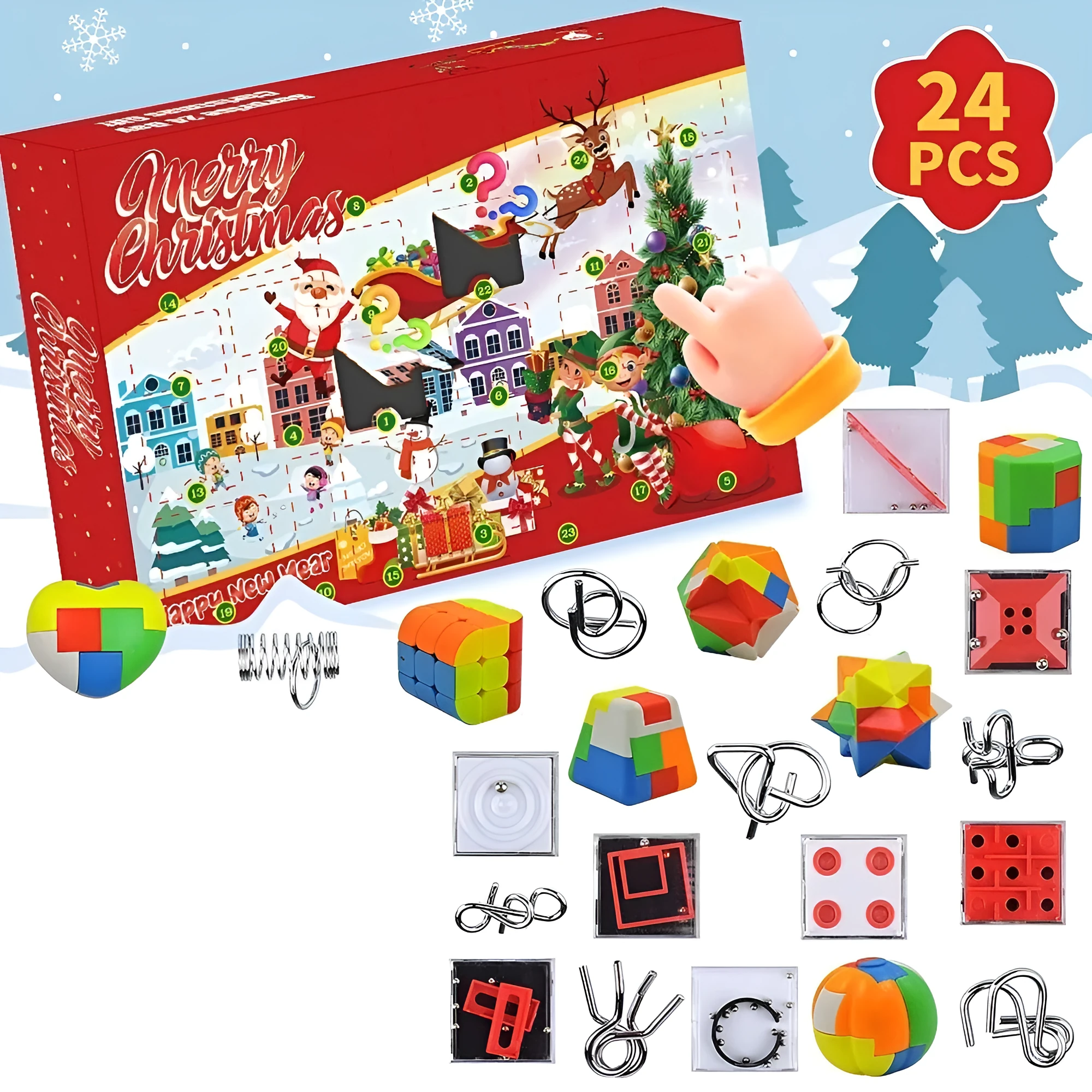 Christmas Countdown Blind Box Assembly Building Blocks plastic football themed toy for children aged 3-6