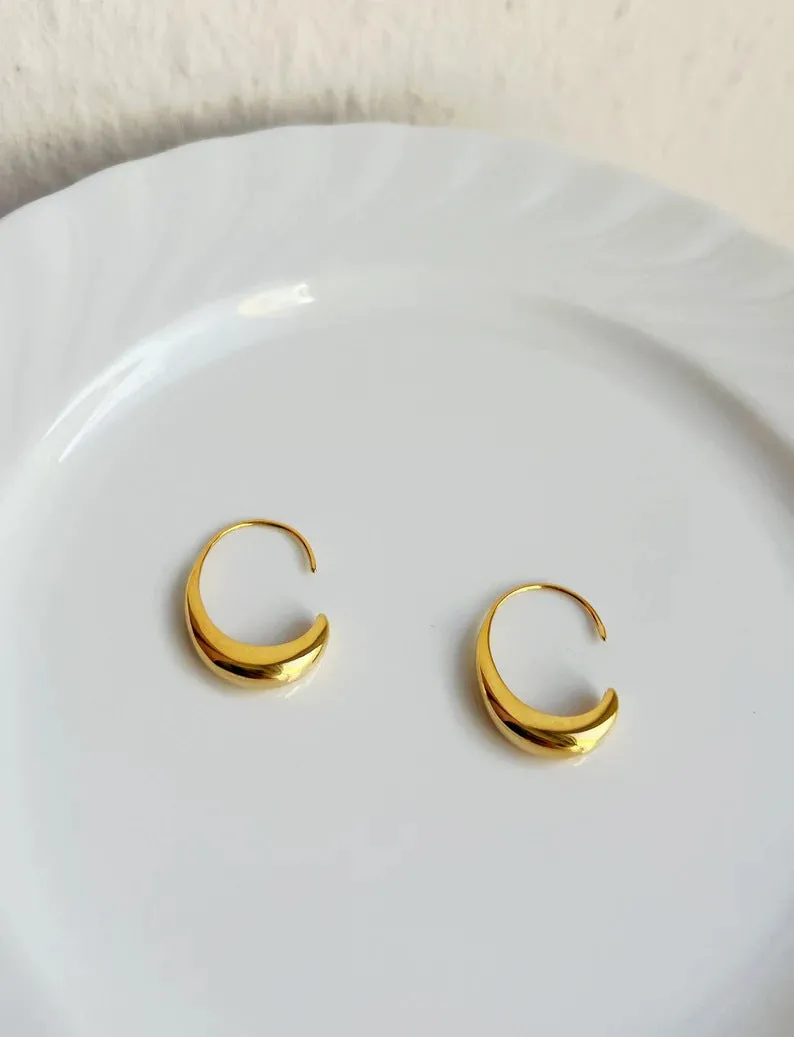 Retro style women's fashion earrings with snake design in gold or silver electroplated alloy