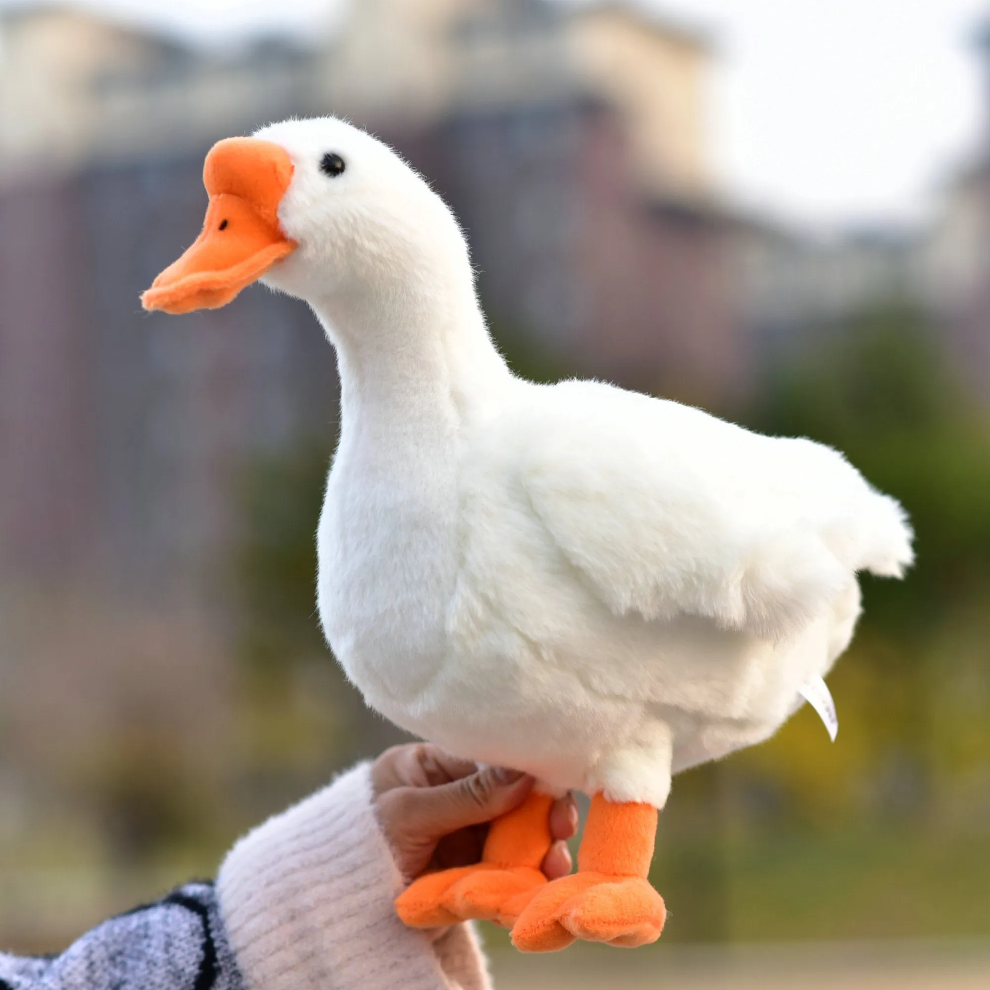 Simulation big white geese plush toy doll 33cm soft plush white colour