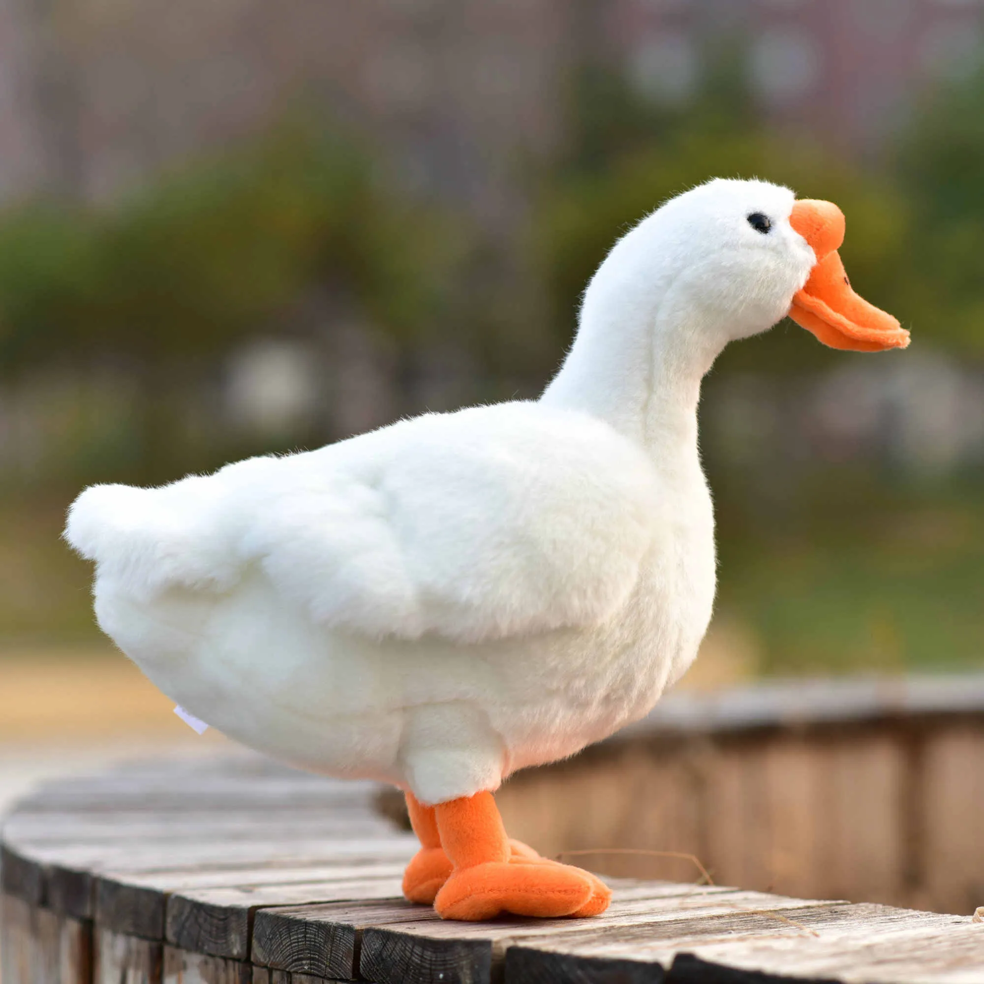 Simulation big white geese plush toy doll 33cm soft plush white colour