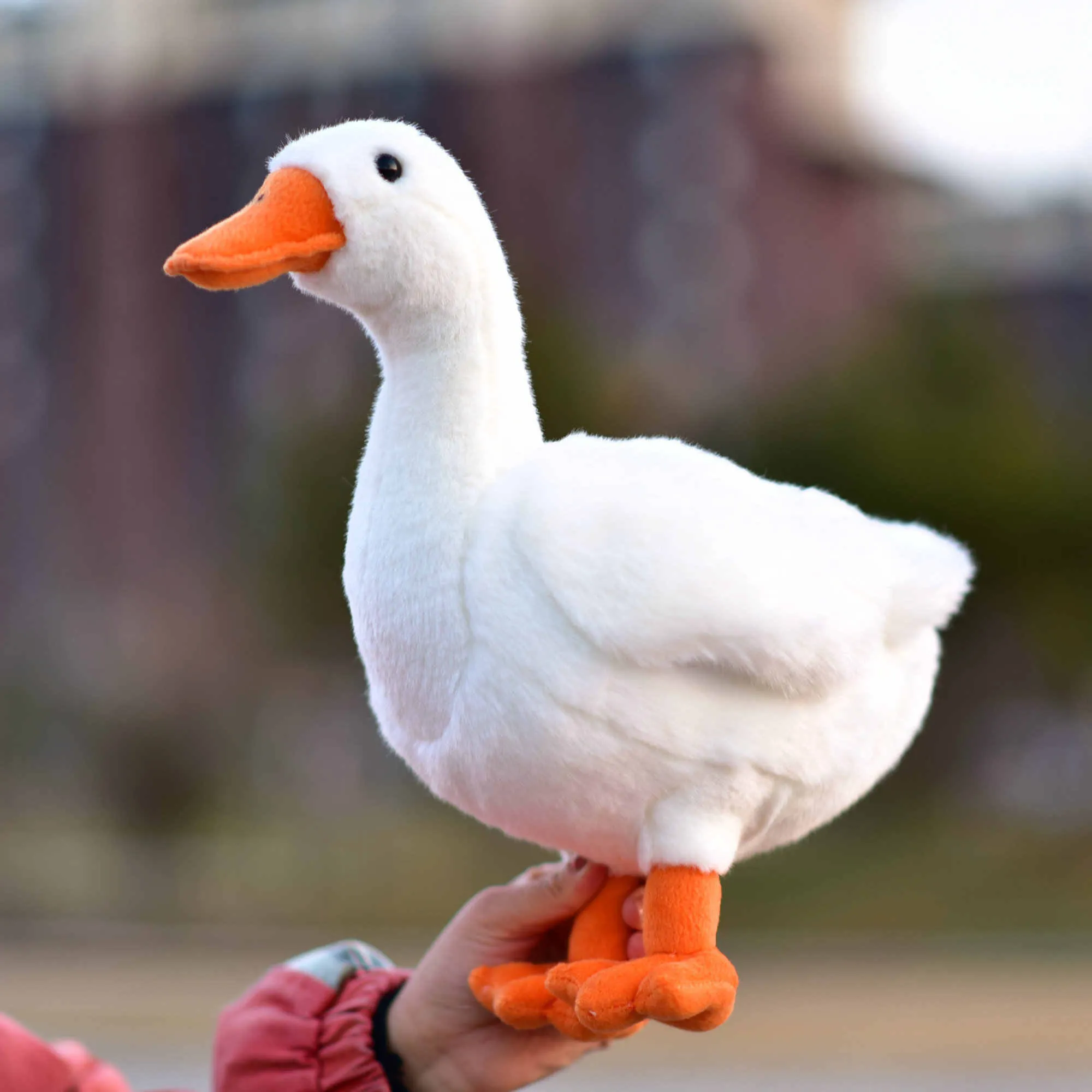 Simulation big white geese plush toy doll 33cm soft plush white colour
