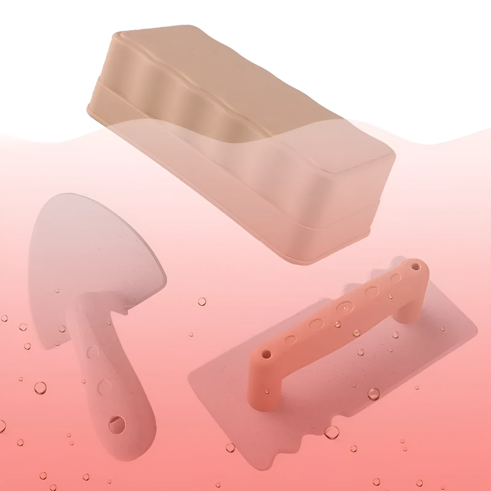 Wheat straw sand shovel brick toy in brown, 19 cm long, on sand with blurred background
